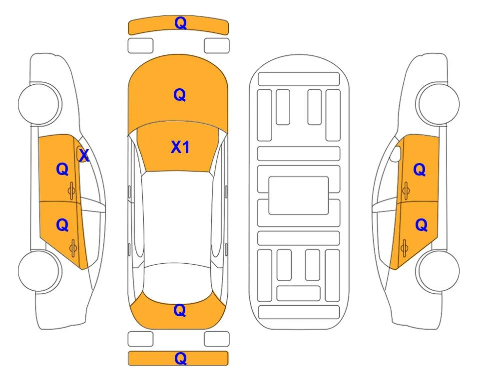 Body diagram with the marks of Lotte Auto Auction