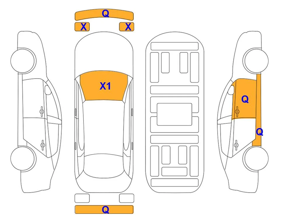 Body diagram with the marks of Lotte Auto Auction