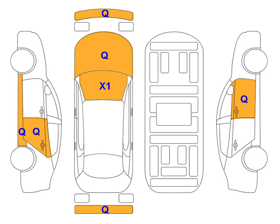 Схема кузова с отметками аукциона Lotte Auto Auction