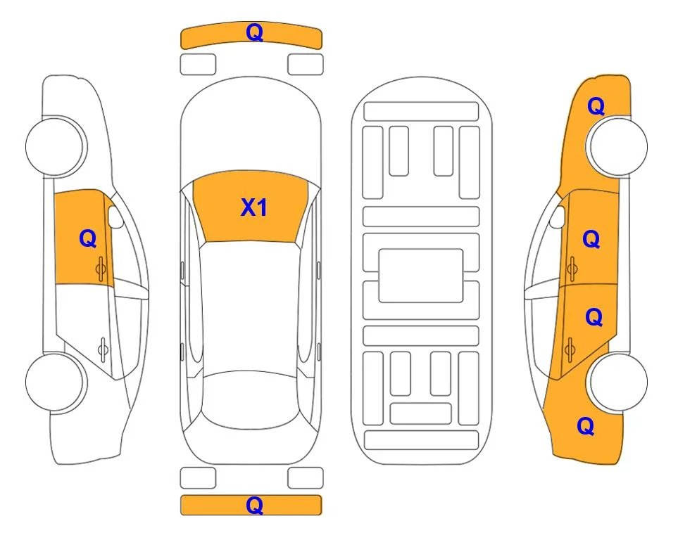 Body diagram with the marks of Lotte Auto Auction