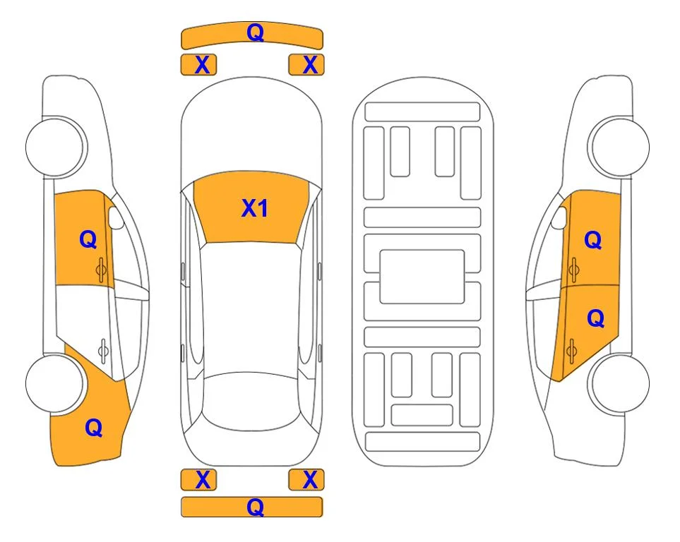Схема кузова с отметками аукциона Lotte Auto Auction