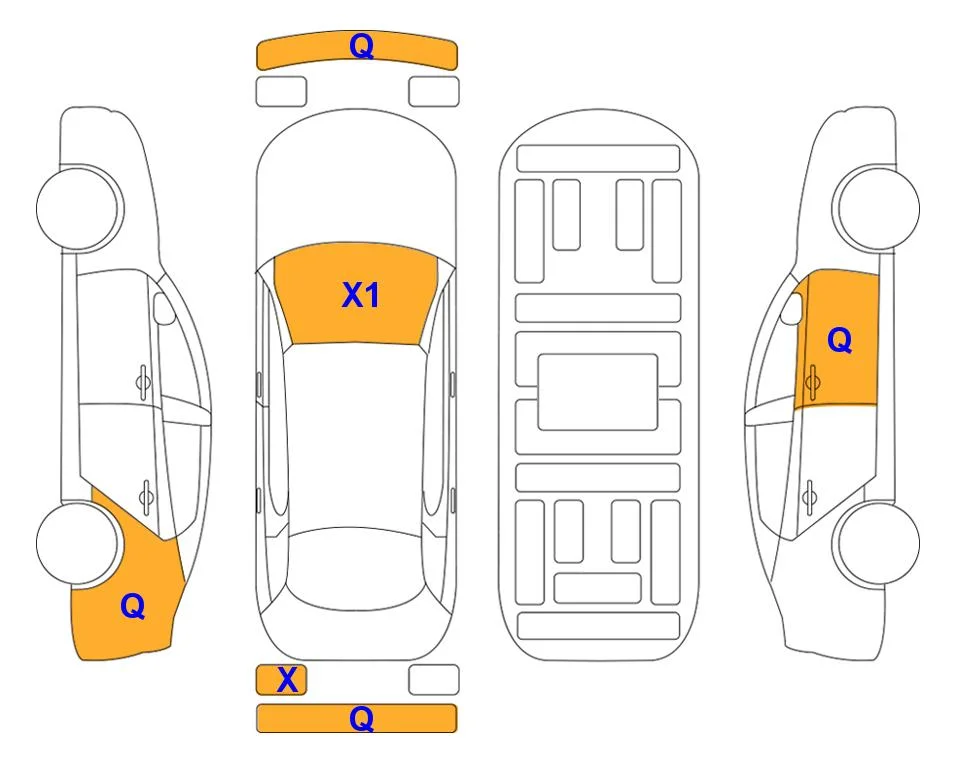 Схема кузова с отметками аукциона Lotte Auto Auction