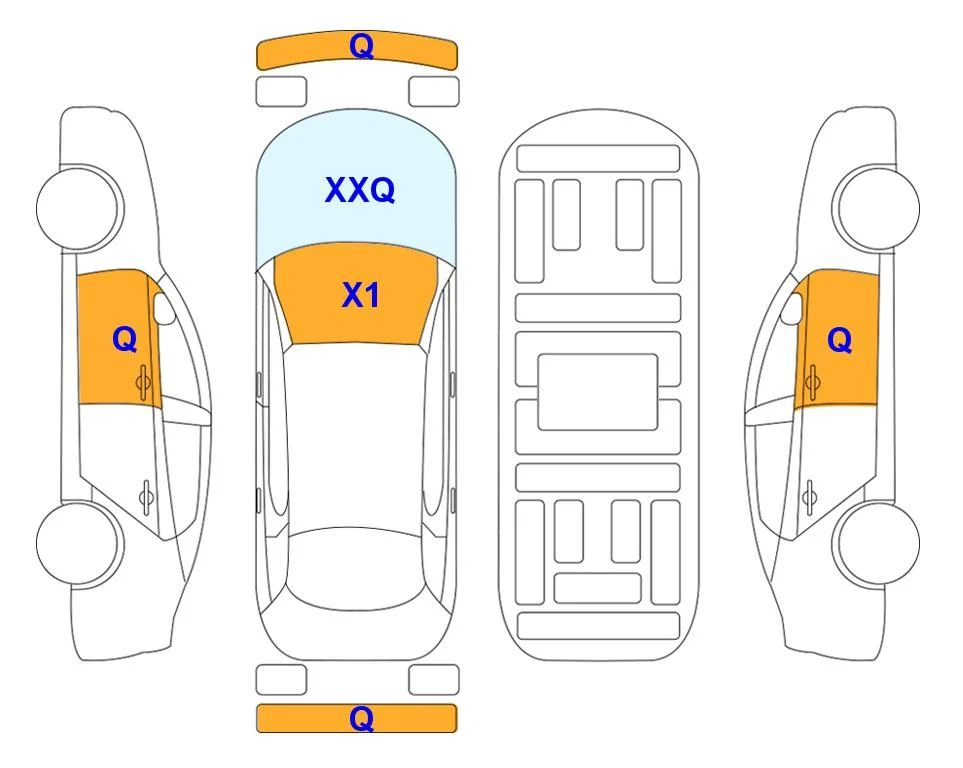 Схема кузова с отметками аукциона Lotte Auto Auction