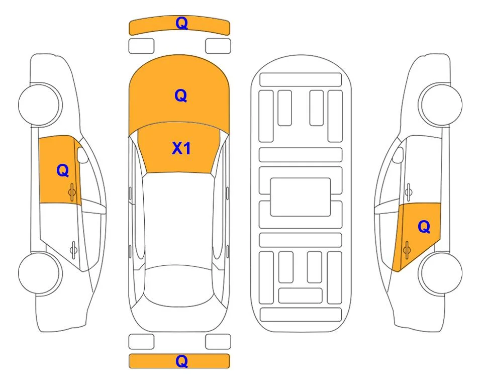 Схема кузова с отметками аукциона Lotte Auto Auction