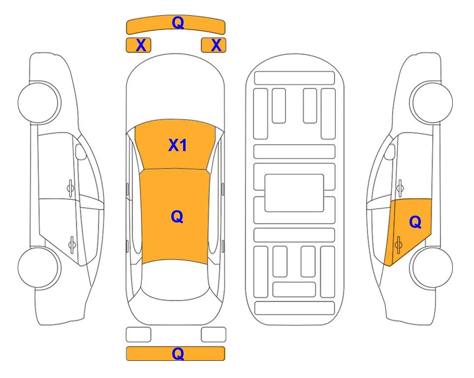 Схема кузова с отметками аукциона Lotte Auto Auction