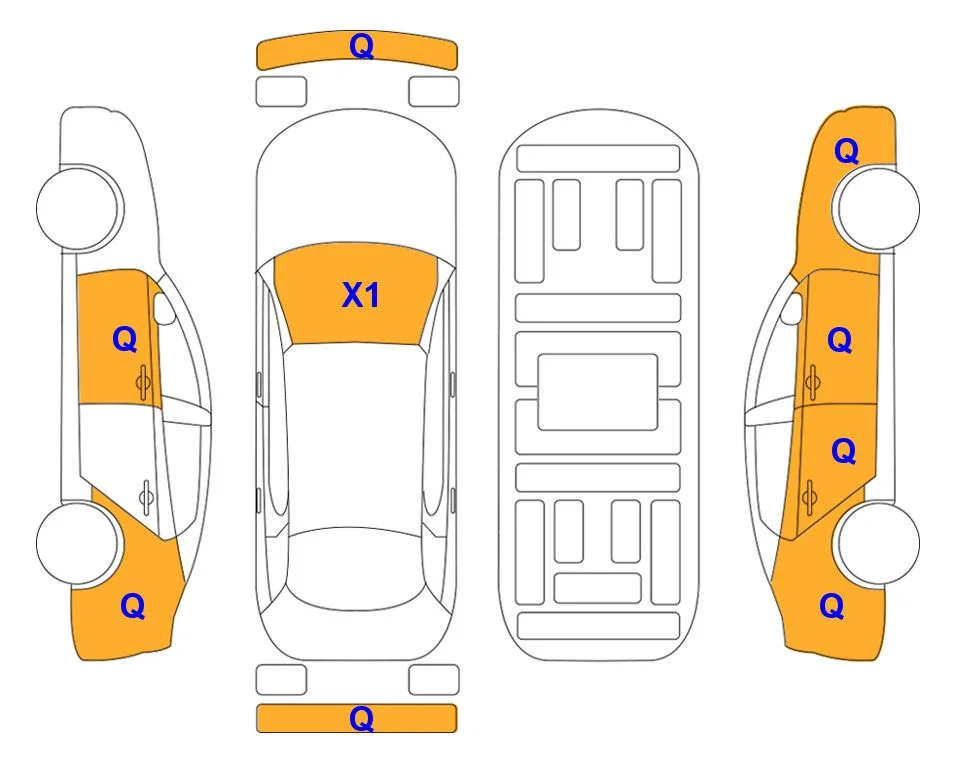 Схема кузова с отметками аукциона Lotte Auto Auction