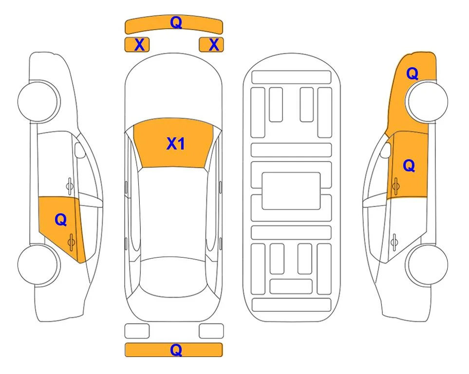 Схема кузова с отметками аукциона Lotte Auto Auction