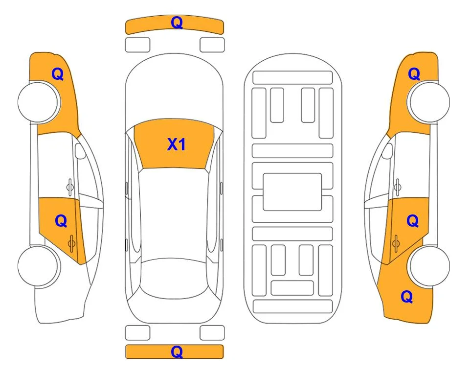 Body diagram with the marks of Lotte Auto Auction