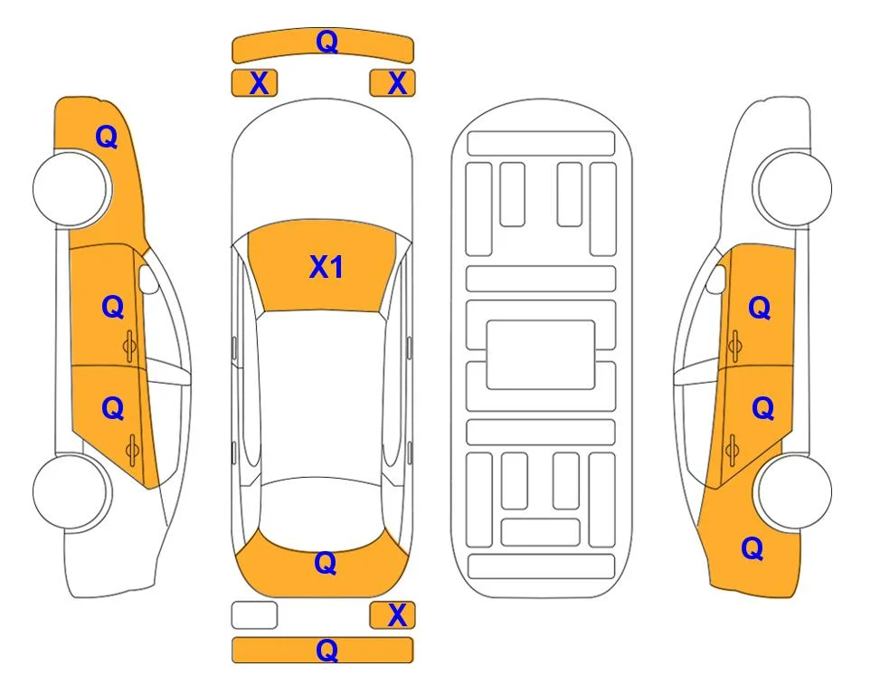Схема кузова с отметками аукциона Lotte Auto Auction
