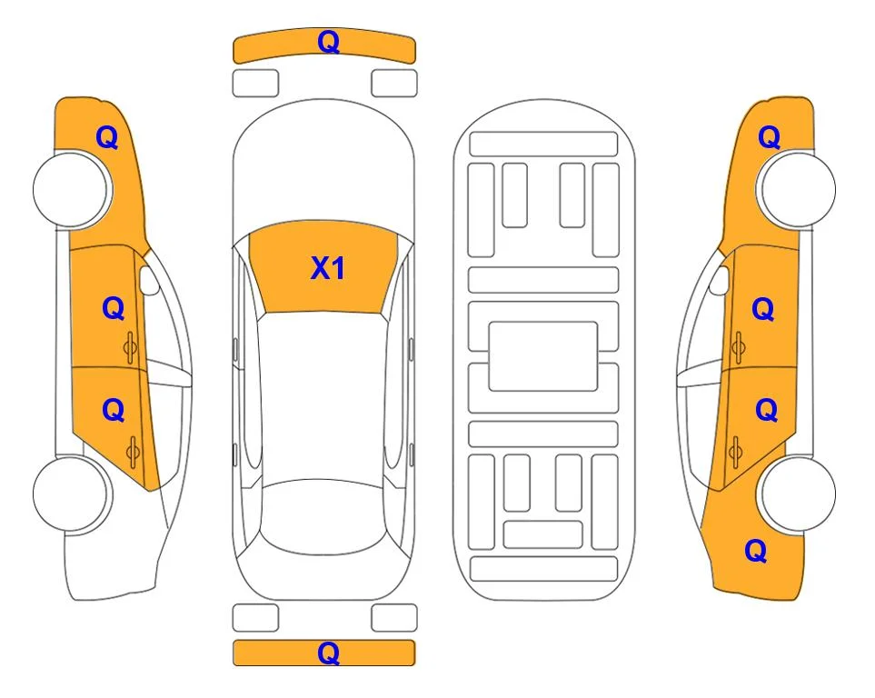 Body diagram with the marks of Lotte Auto Auction