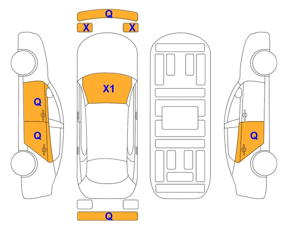 Схема кузова с отметками аукциона Lotte Auto Auction