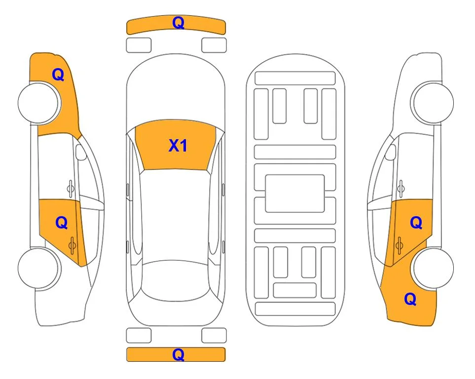 Body diagram with the marks of Lotte Auto Auction