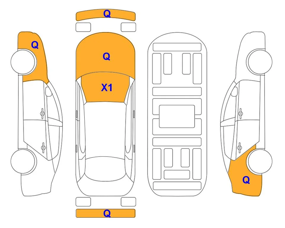 Схема кузова с отметками аукциона Lotte Auto Auction