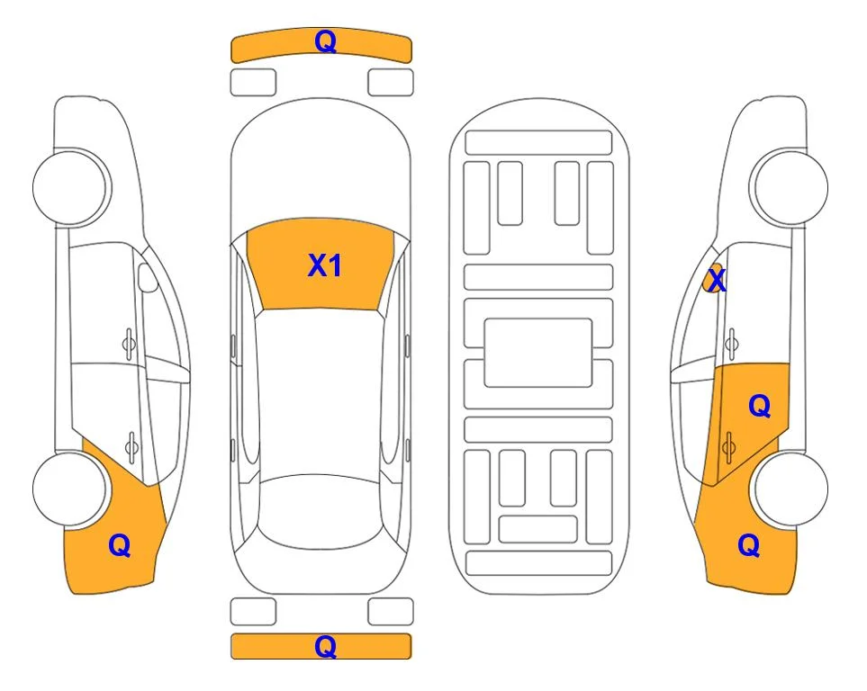 Body diagram with the marks of Lotte Auto Auction