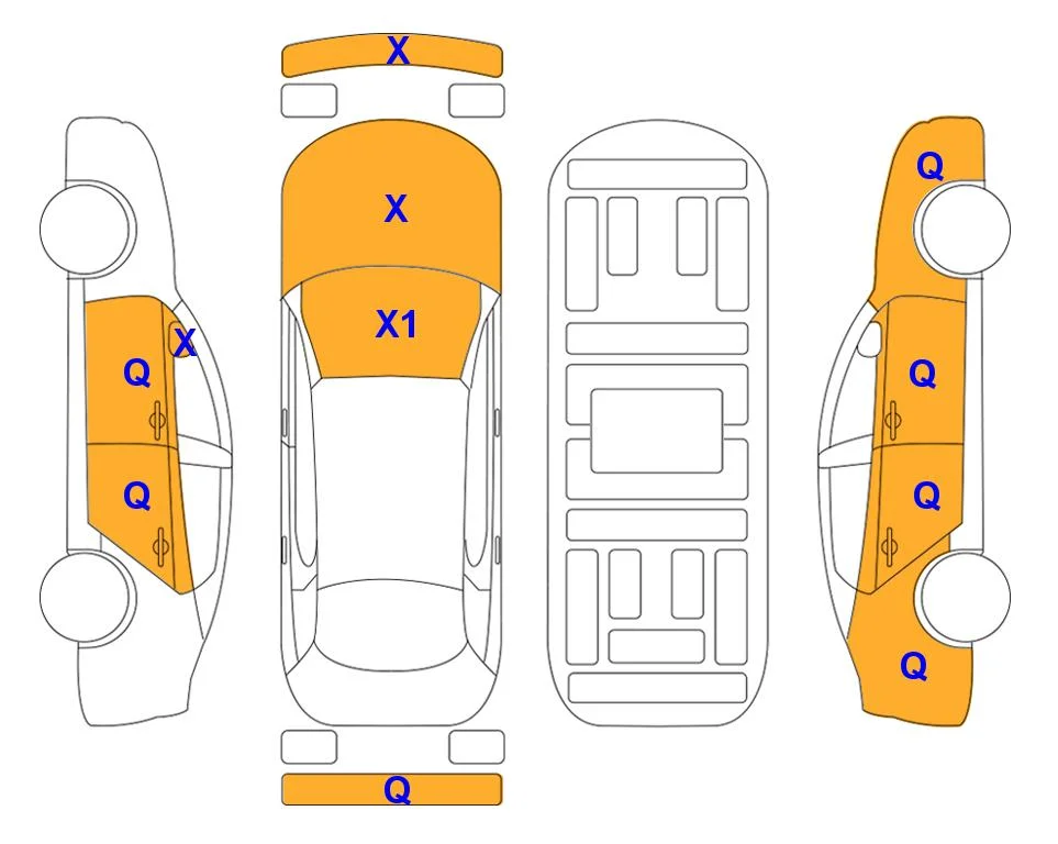Body diagram with the marks of Lotte Auto Auction