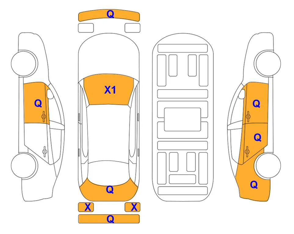 Схема кузова с отметками аукциона Lotte Auto Auction