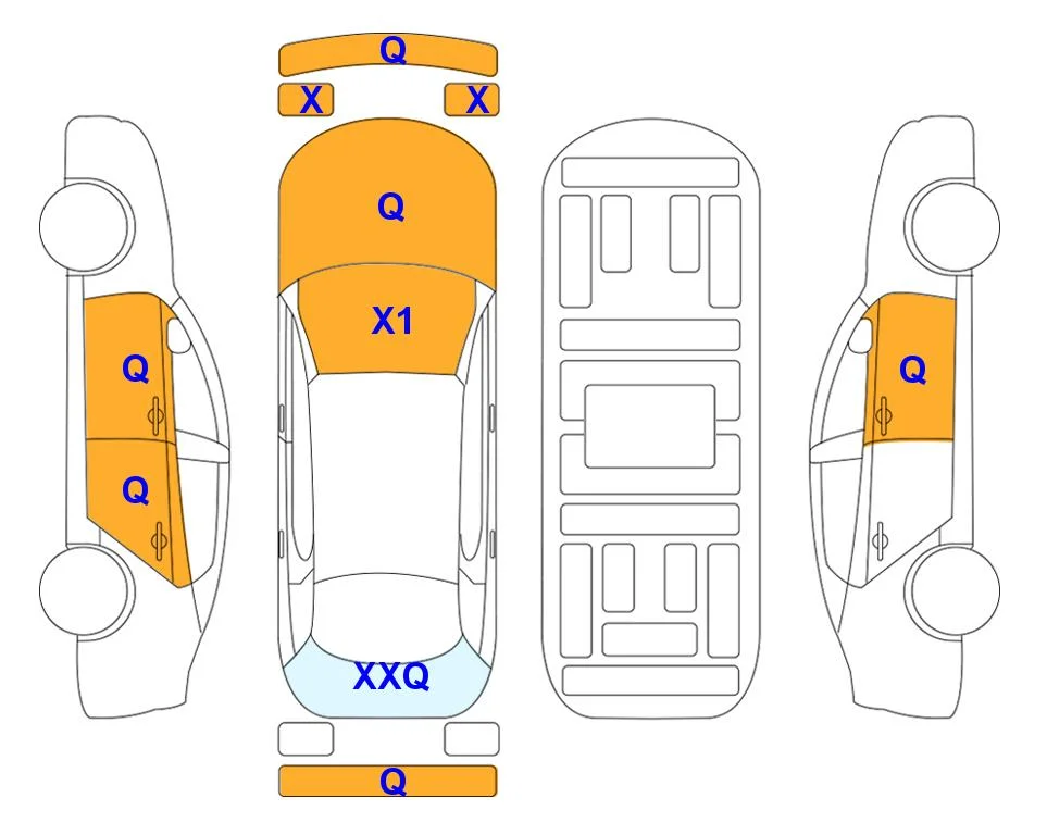 Body diagram with the marks of Lotte Auto Auction