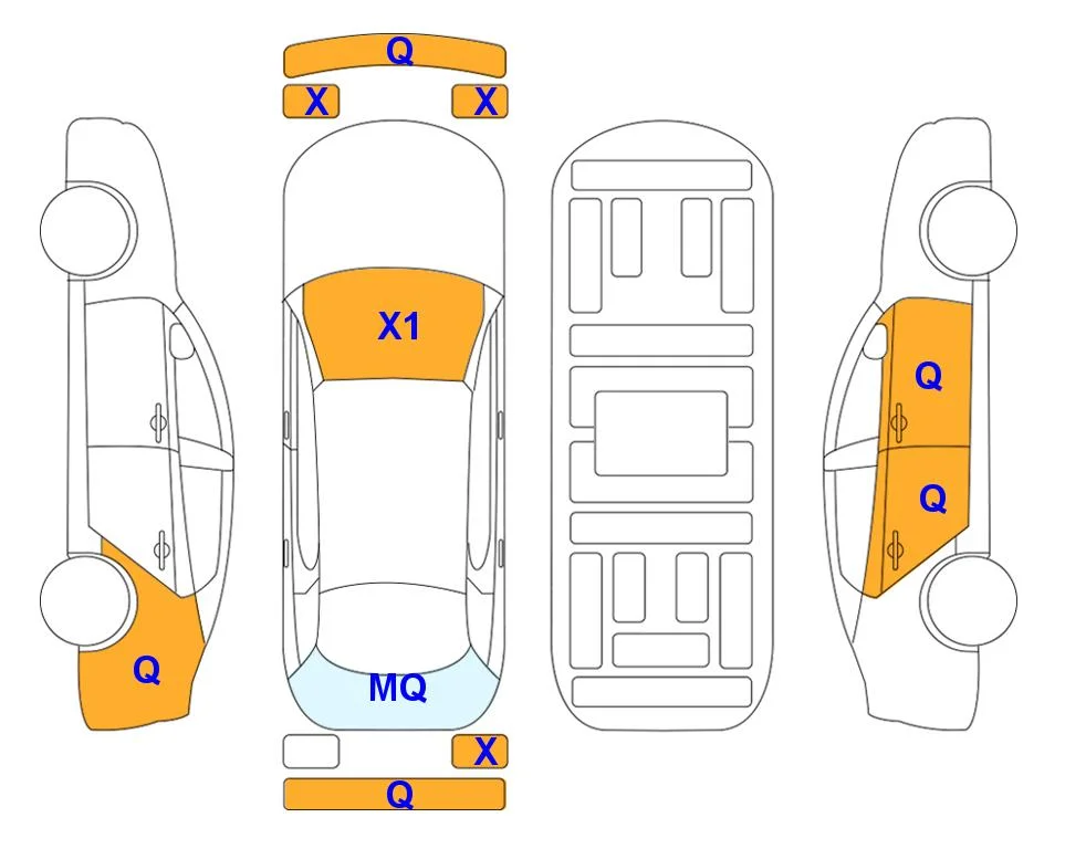 Схема кузова с отметками аукциона Lotte Auto Auction