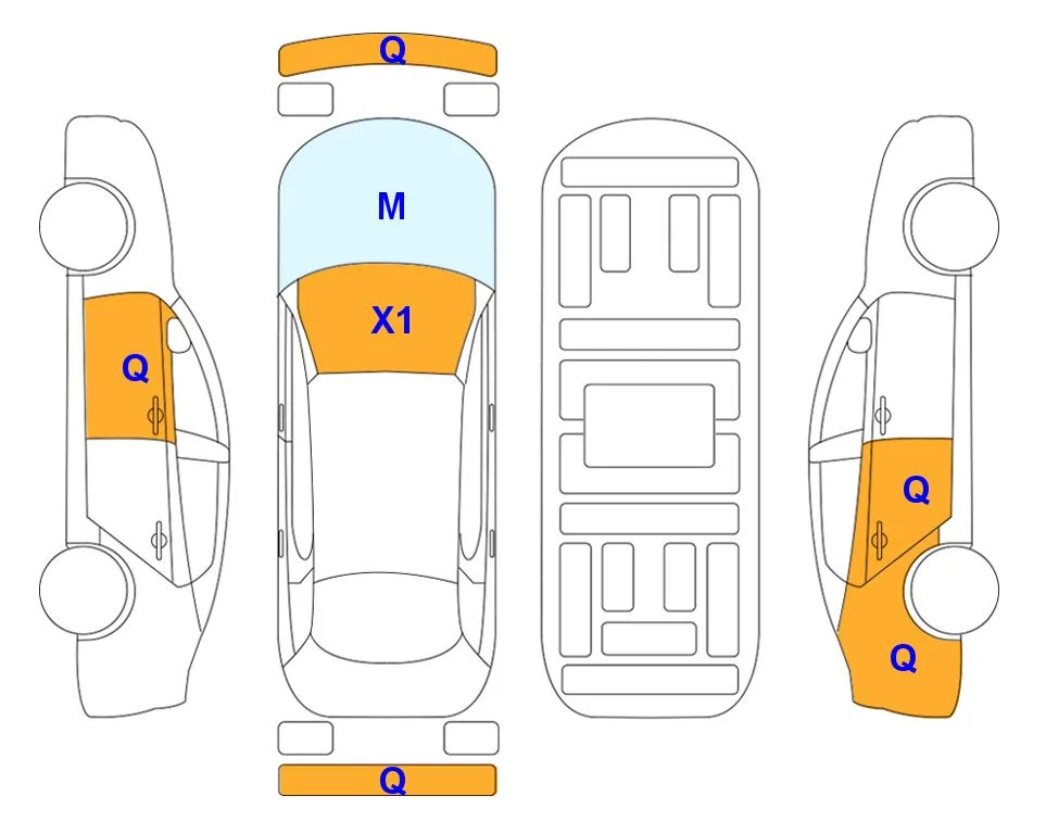 Схема кузова с отметками аукциона Lotte Auto Auction