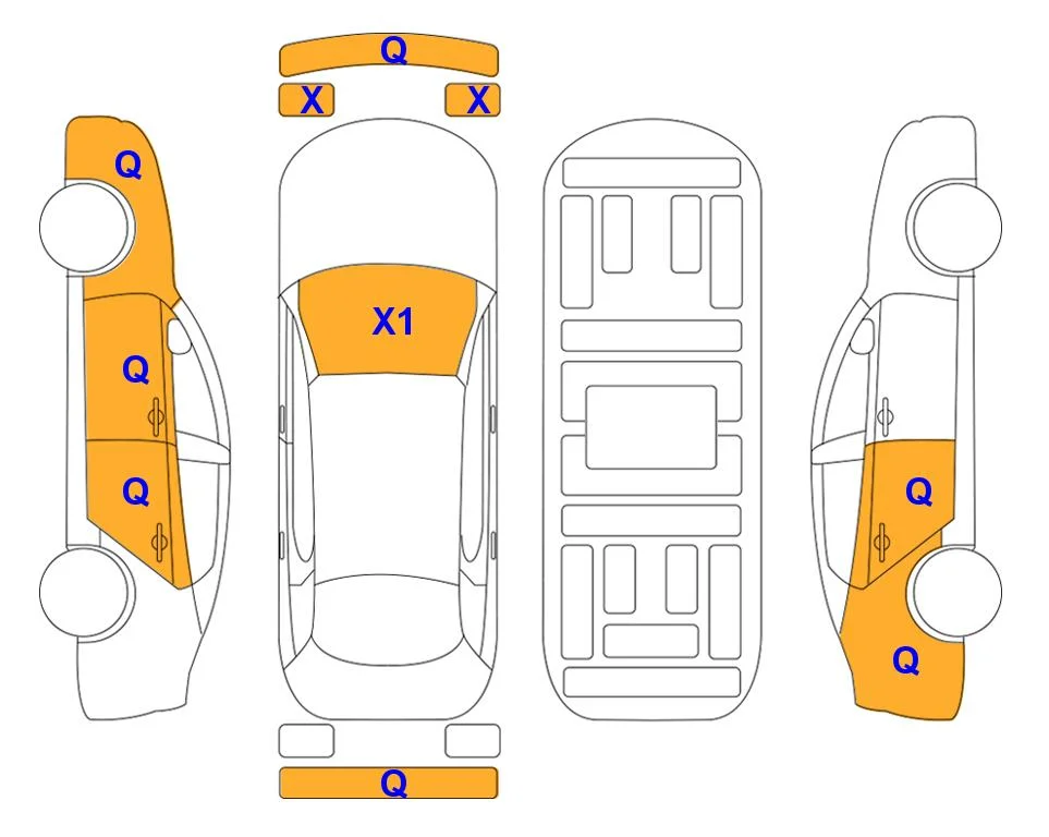 Body diagram with the marks of Lotte Auto Auction