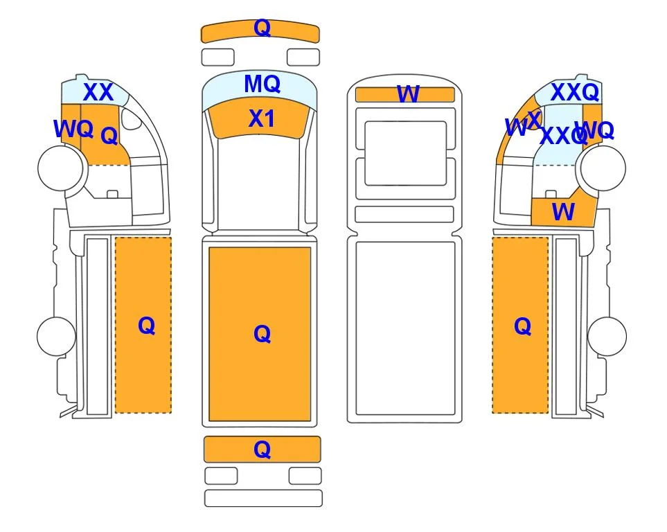 Body diagram with the marks of Lotte Auto Auction