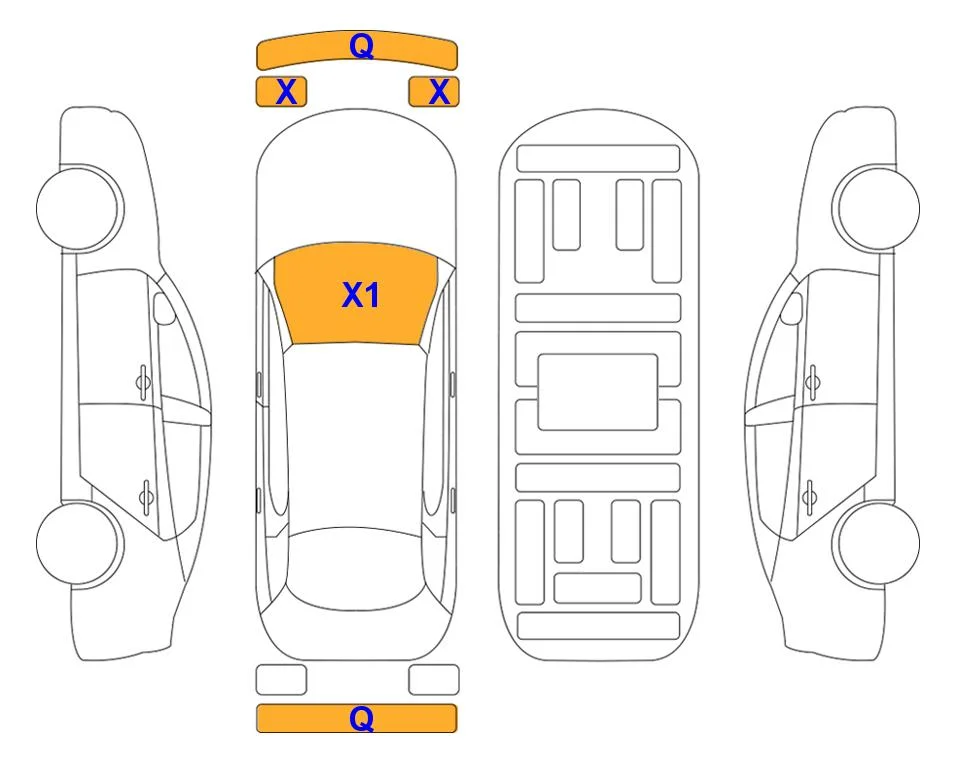 Body diagram with the marks of Lotte Auto Auction