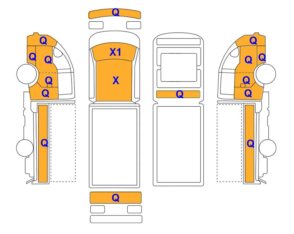 Схема кузова с отметками аукциона Lotte Auto Auction