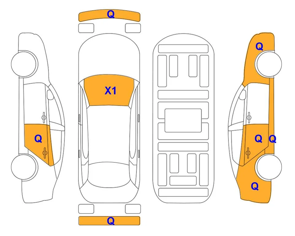 Схема кузова с отметками аукциона Lotte Auto Auction