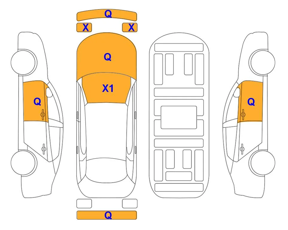 Body diagram with the marks of Lotte Auto Auction
