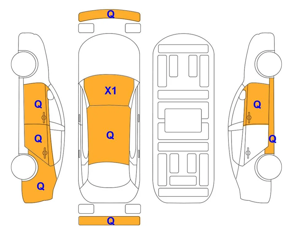 Body diagram with the marks of Lotte Auto Auction