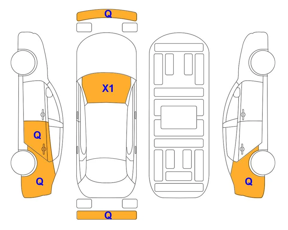 Body diagram with the marks of Lotte Auto Auction