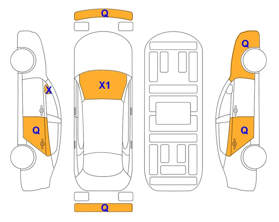 Схема кузова с отметками аукциона Lotte Auto Auction