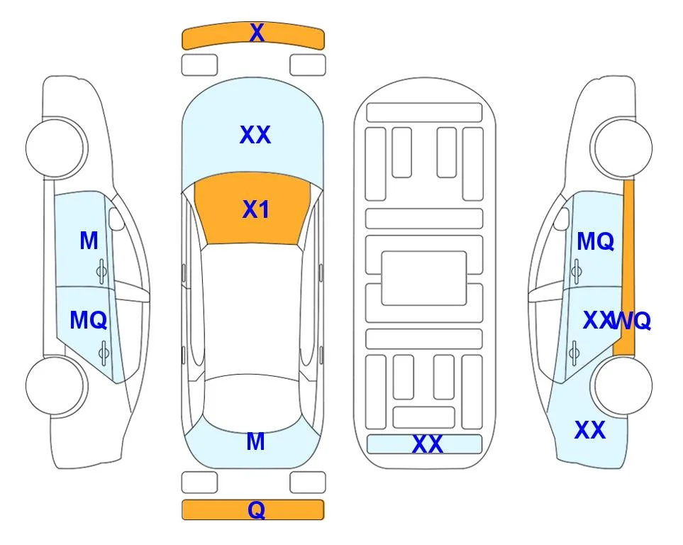 Схема кузова с отметками аукциона Lotte Auto Auction
