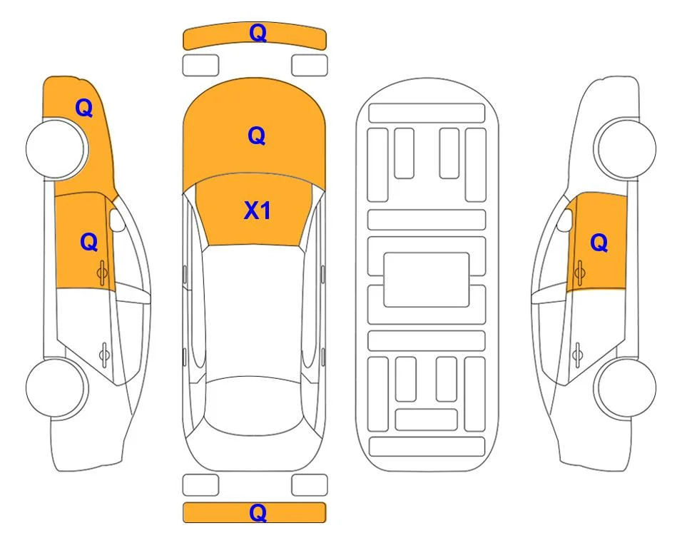 Схема кузова с отметками аукциона Lotte Auto Auction