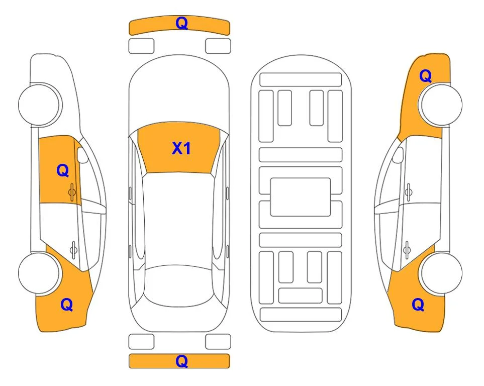 Схема кузова с отметками аукциона Lotte Auto Auction