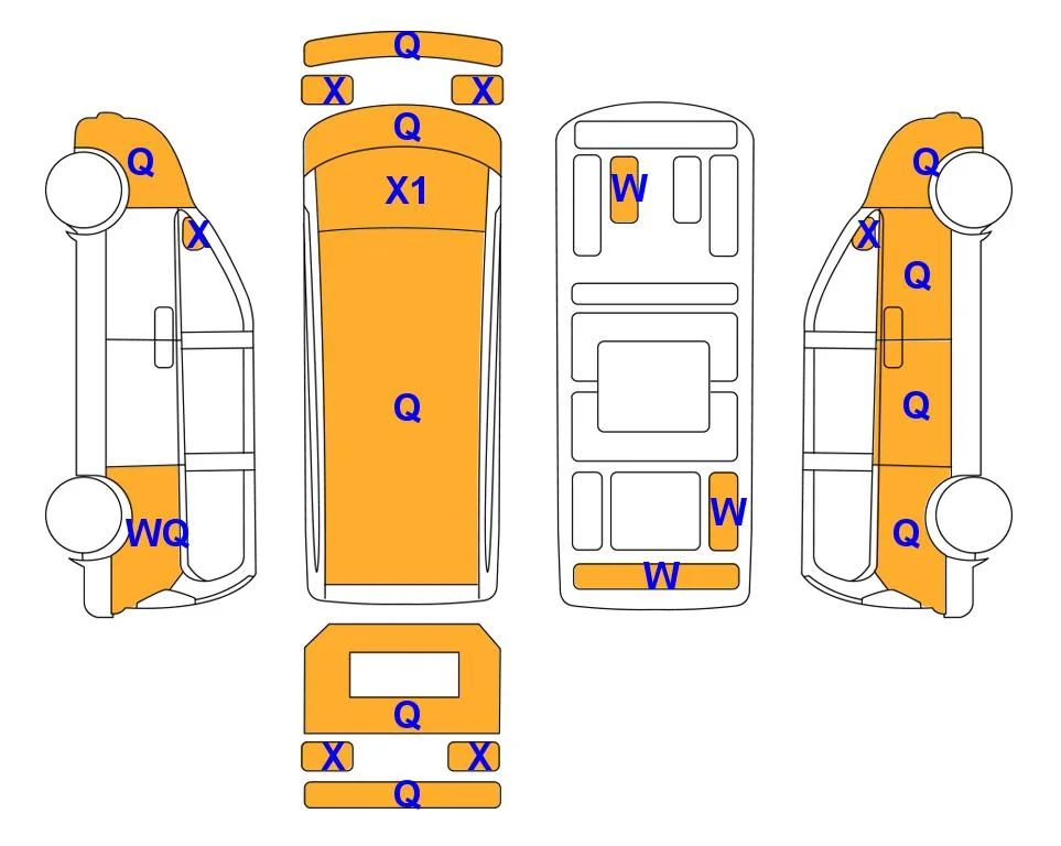 Схема кузова с отметками аукциона Lotte Auto Auction