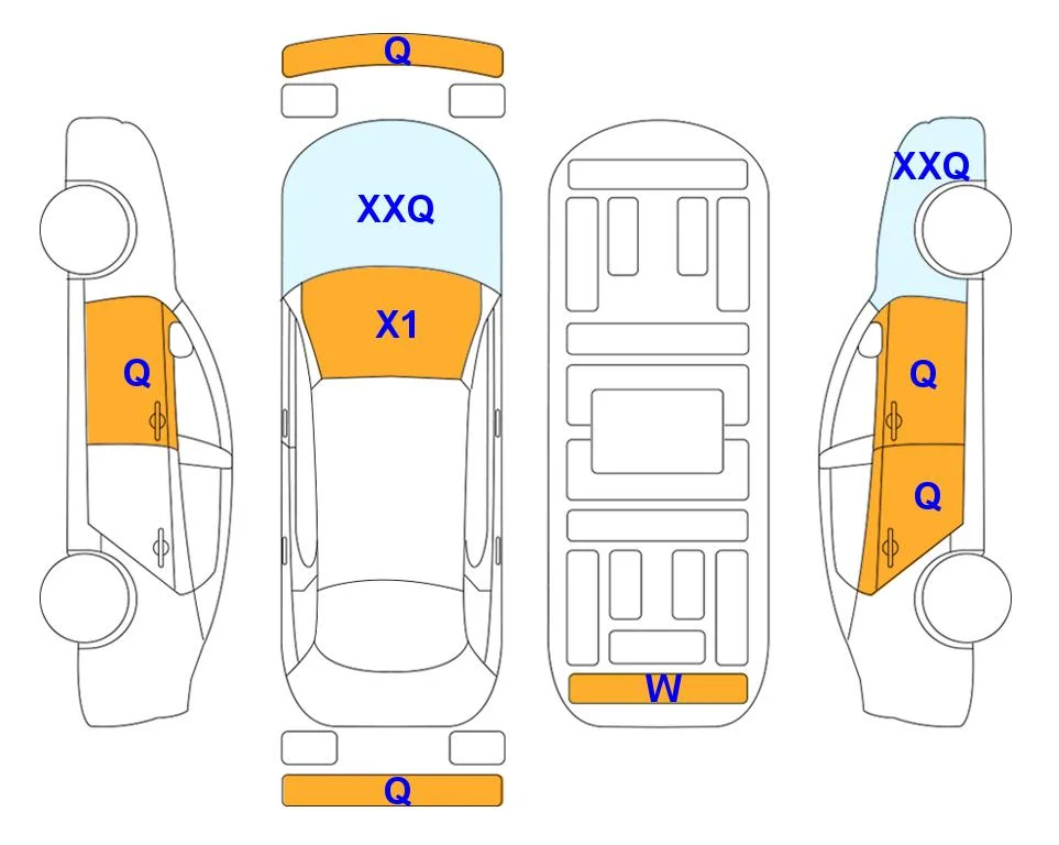 Body diagram with the marks of Lotte Auto Auction