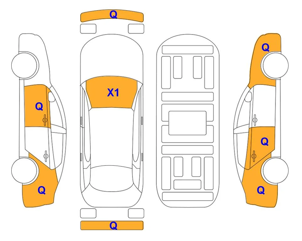 Body diagram with the marks of Lotte Auto Auction