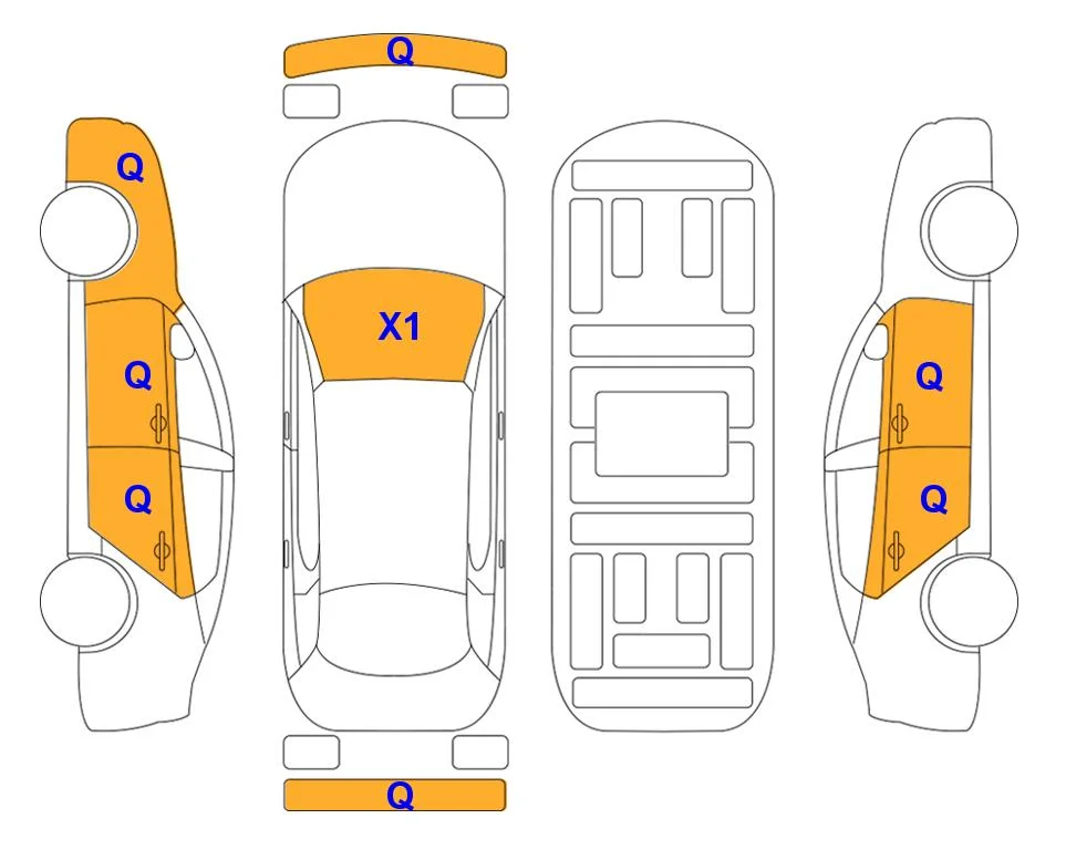 Схема кузова с отметками аукциона Lotte Auto Auction
