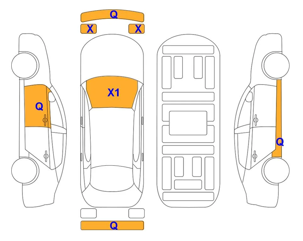 Body diagram with the marks of Lotte Auto Auction