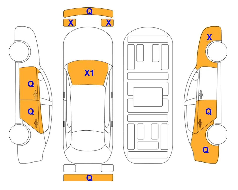 Схема кузова с отметками аукциона Lotte Auto Auction