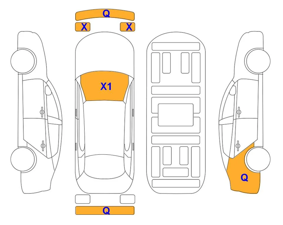 Схема кузова с отметками аукциона Lotte Auto Auction