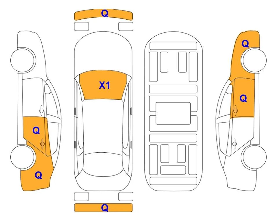 Схема кузова с отметками аукциона Lotte Auto Auction