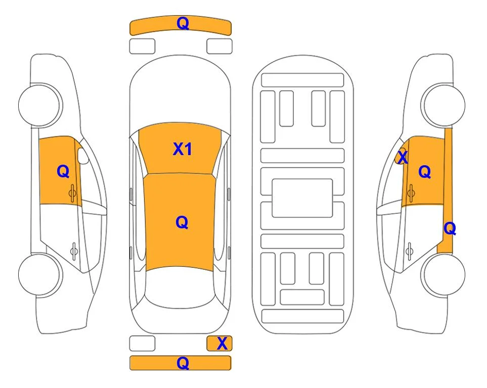 Схема кузова с отметками аукциона Lotte Auto Auction