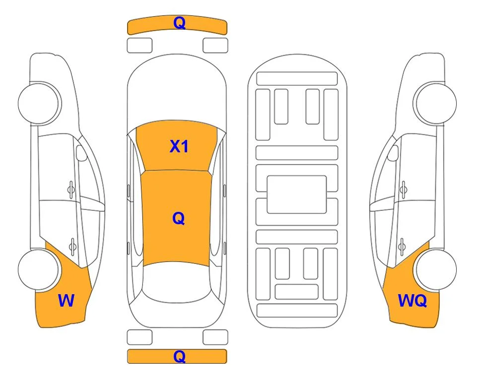 Схема кузова с отметками аукциона Lotte Auto Auction