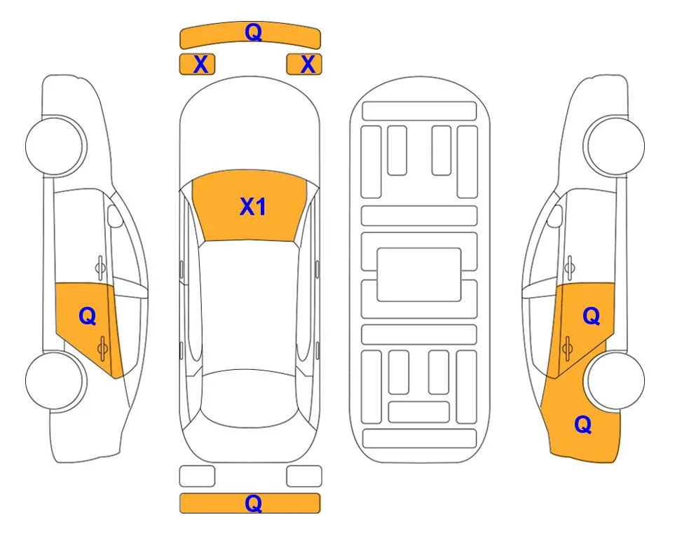 Body diagram with the marks of Lotte Auto Auction