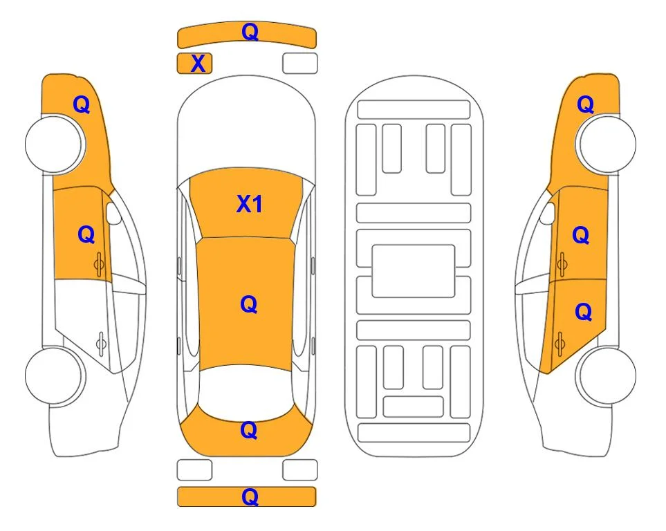 Схема кузова с отметками аукциона Lotte Auto Auction