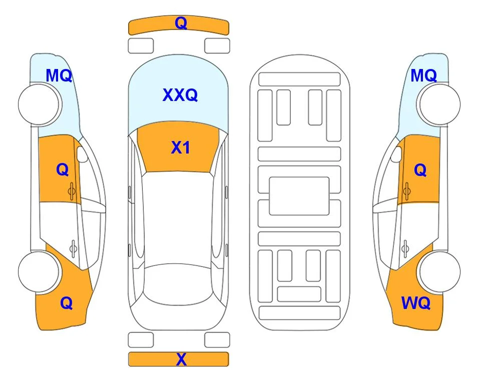 Схема кузова с отметками аукциона Lotte Auto Auction