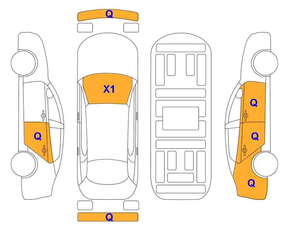Body diagram with the marks of Lotte Auto Auction