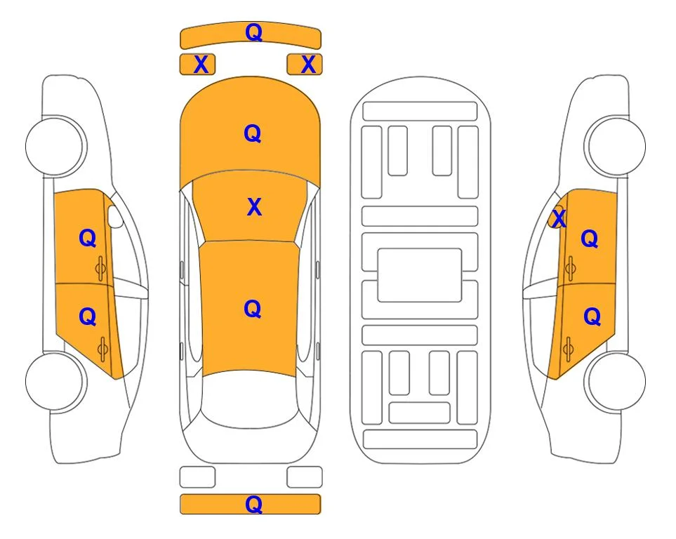 Body diagram with the marks of Lotte Auto Auction